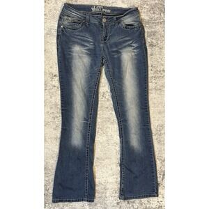 WallFlower Jeans Womens 11 Blue Denim Boot Cut Faded Casual 31x31 Relaxed Fit